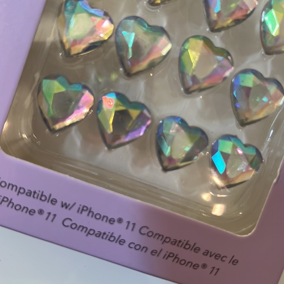 Compatible w/ iPhone 11 SHINY CLEAR / RAINBOW HEART METALLIC PHONE CASE! π€ π€ - Picture 7 of 15